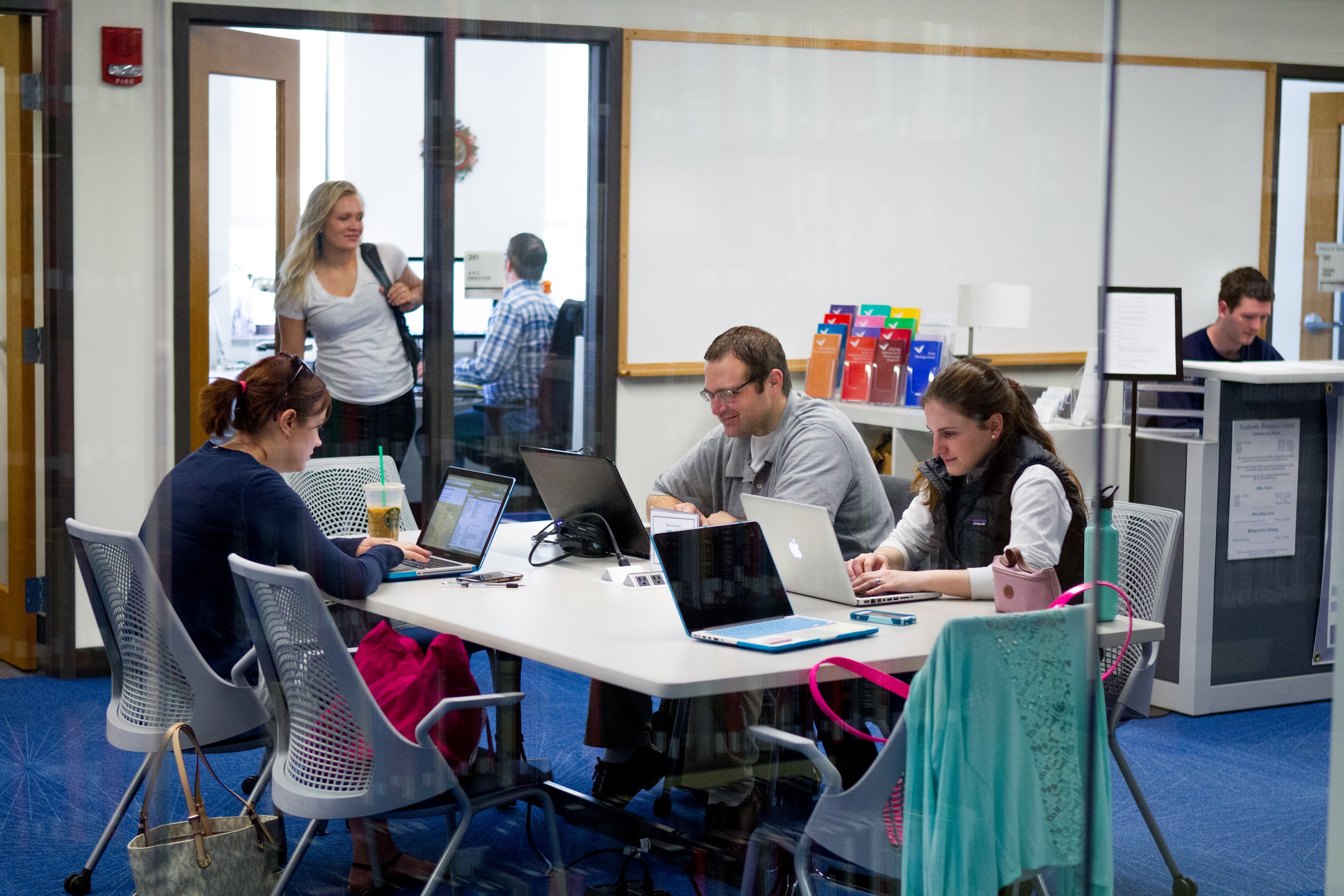 Group working on laptops