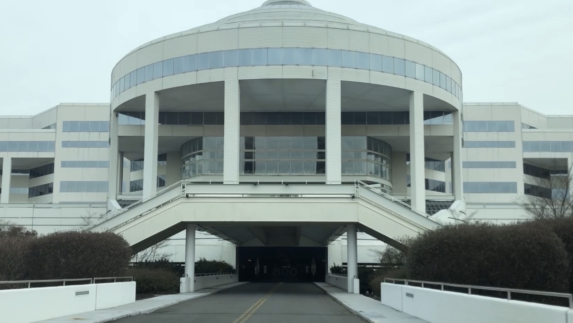 The front facade of the RNN office building