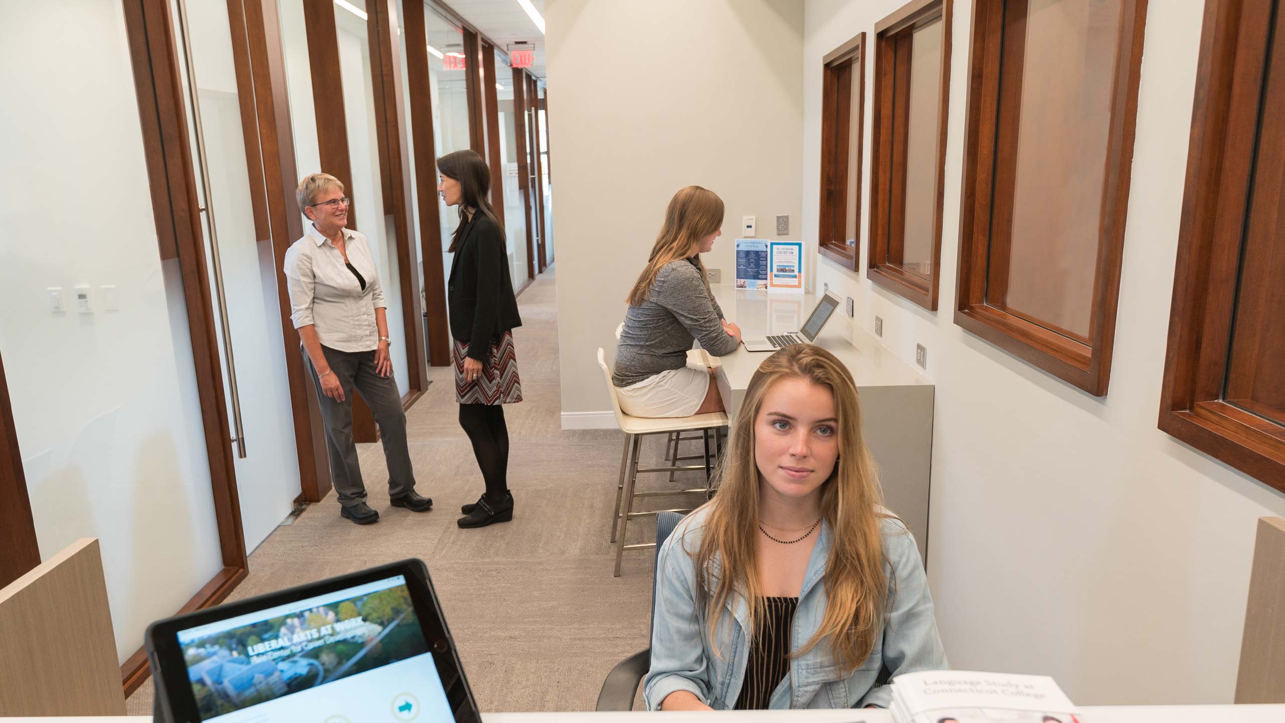 Students and career advisors in the Hale Center