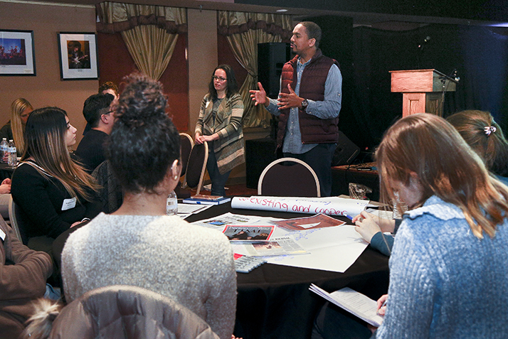 Dean of Institutional Equity and Inclusion John McKnight addresses students at the Emerging Leaders Conference.