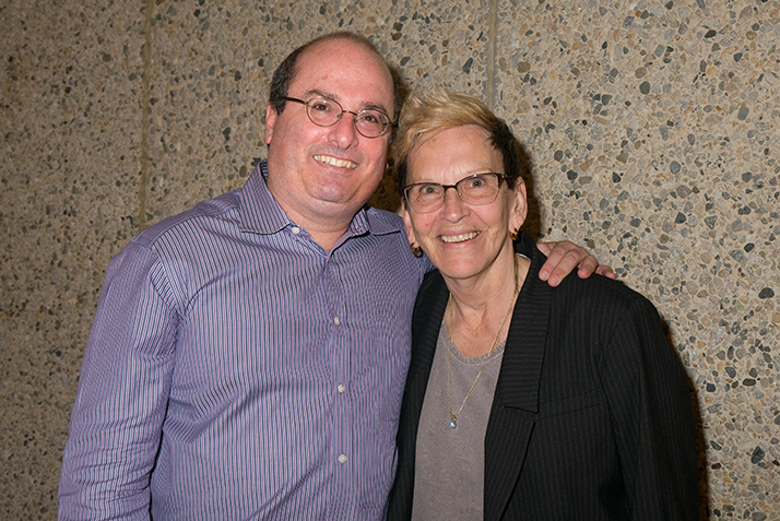 David Grann poses with his former professor, Writer-in-Residence Blanche Boyd