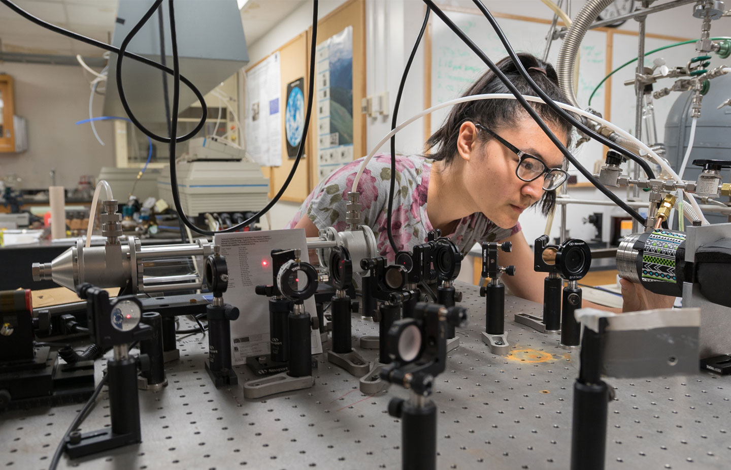 Student workin in science field