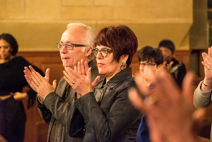 President Katherine Bergeron and her husband Butch Rovan at “Dreaming of Another World”