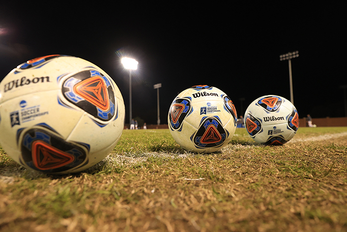 Game balls on the pitch