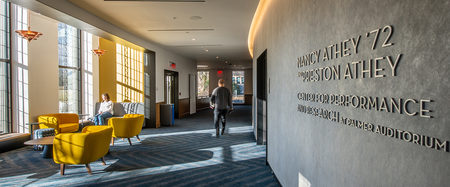 The lobby of the renovated Athey Center