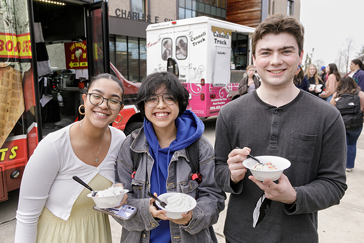 Students enjoy sweet treats.