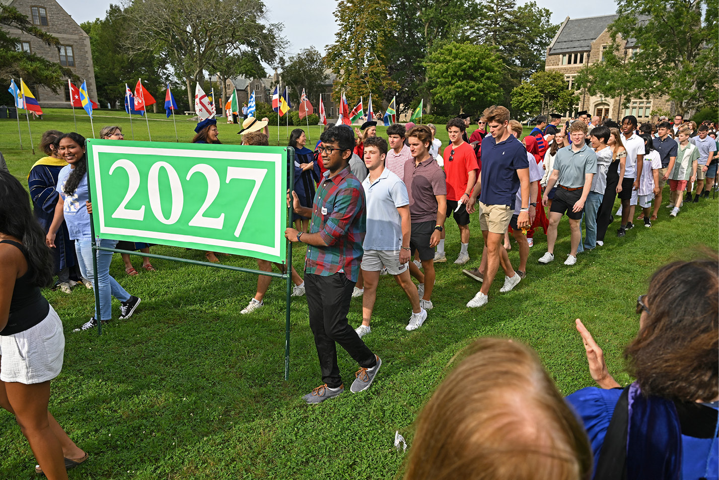 Students of the Class of 2027 process