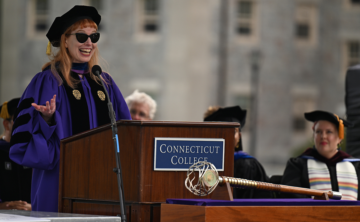 Professor Nina Martin gives the keynote address at Convocation