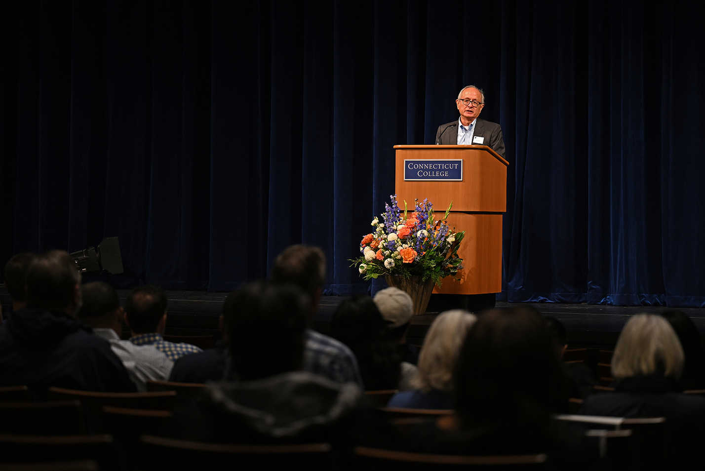 Interim President Wong address an audience at Fall Weekend 2023