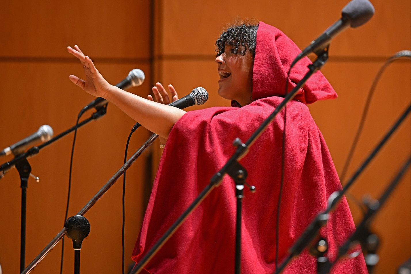 A female singer sings at the theater department's “Into the Woods” concert Friday, March 31, 2023 in Evans Hall.