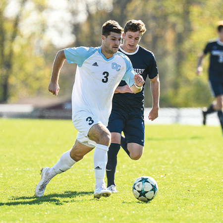 Men playing soccer